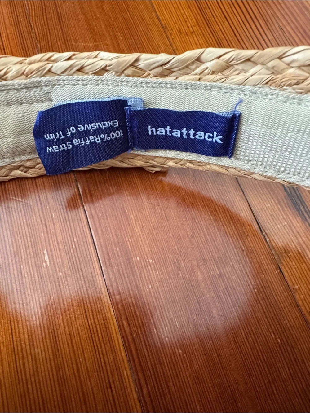Hat Attack Natural Straw Woven Pocket Visor in Neutral NWOT
